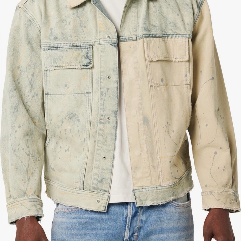 Men’s Hudson Jeans Jacket Boxy Denim Trucker Jacket Size Medium Rugged Designer